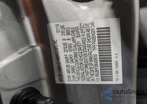 2019 Acura Tlx z USA, uszkodzony, nr VIN 19UUB1F33KA009700